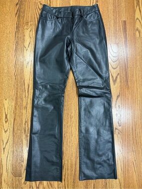 Express Black Genuine Leather Pants (Size 1/2)
